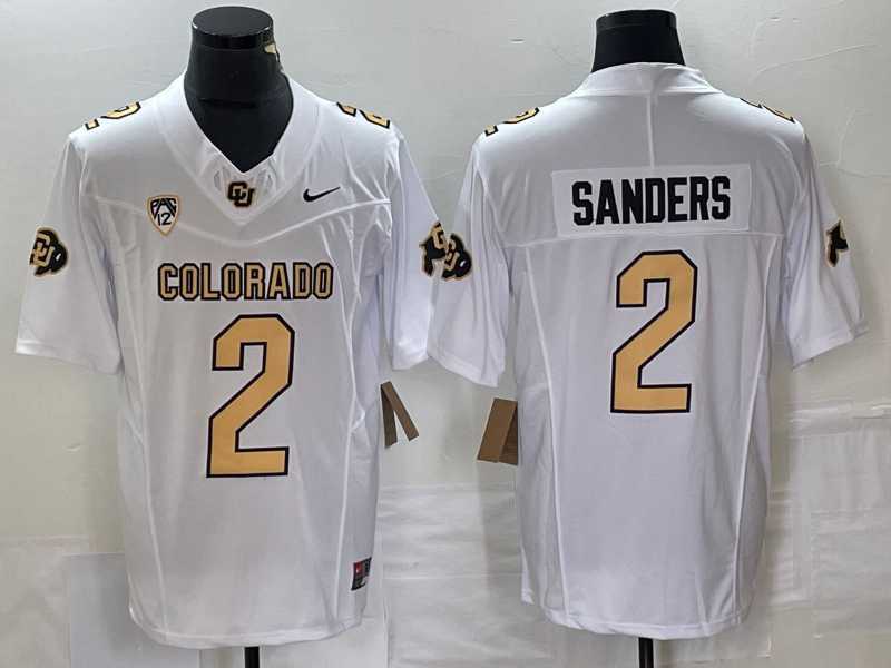 Mens Colorado Buffaloes #2 Shedeur Sanders White 2023 F.U.S.E. Stitched Football Jersey->colorado buffaloes->NCAA Jersey